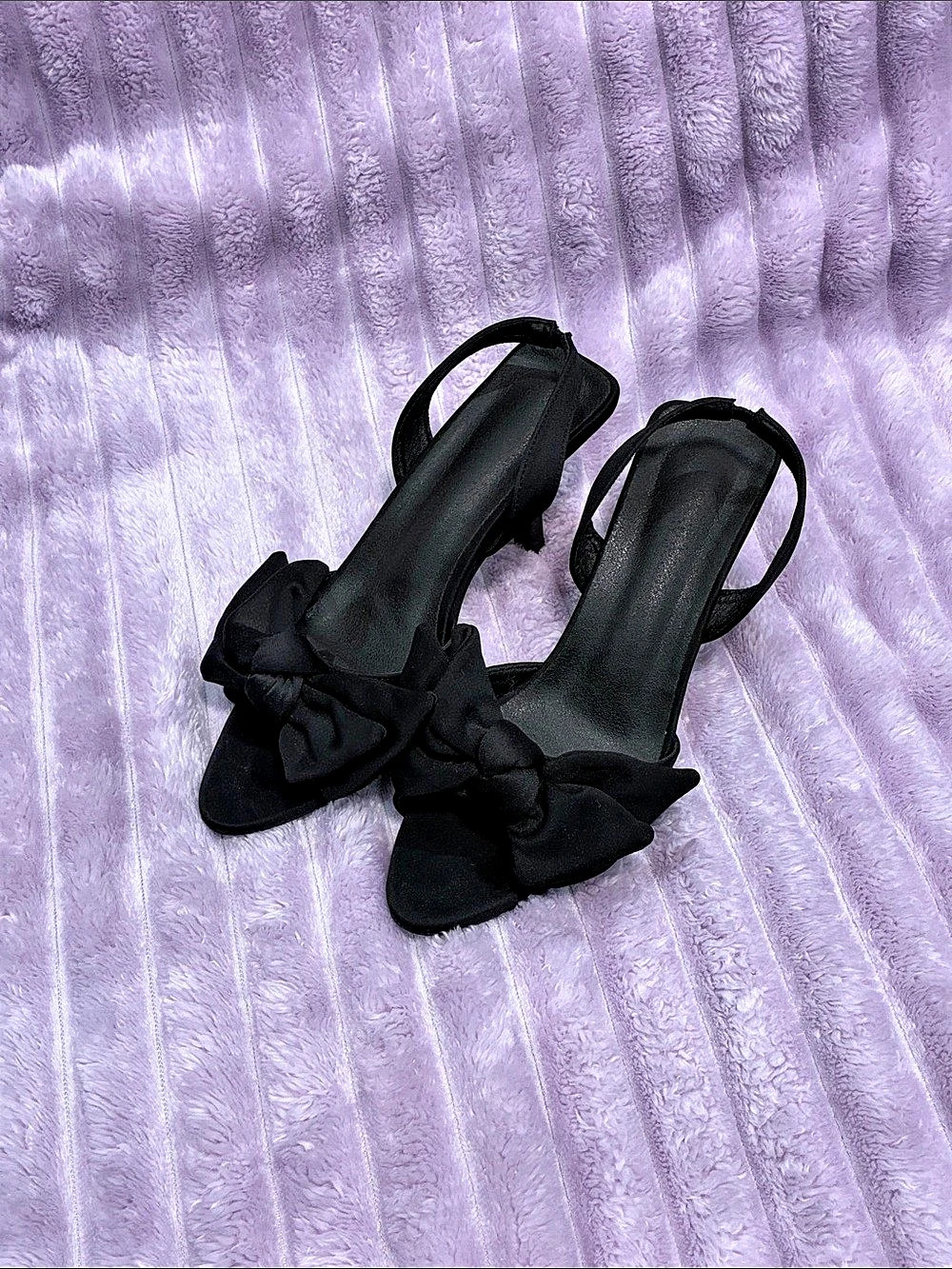 Black Bow Kitten Heels